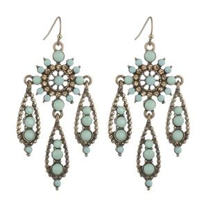 Beaded Crystal Dangle Earrings